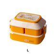 thumbnail image 3 of Wosthever Fiambrera Lovely Home Office School Compartimentos de doble capa Microondas Bento Cajas de almacenamiento Contenedores de conservación Cocina y Comedor Amarillo L, 3 of 6