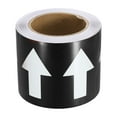 thumbnail image 1 of Unique Bargains Directional Flow Arrow Tape 4'x65', Adhesive Pipe Identification Marking Stickers, White on Black, 1 of 5