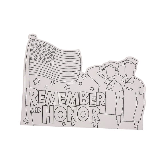 Color Your Own 3D Memorial Day Stand-Up Sign - 12 Pieces