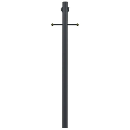 Design House, 589812 Traditional Outdoor Lamp Post with Plastic Cross Arm Direct Burial Installation Built-In Outlet and Dusk to Dawn Photo Eye Sensor in Black