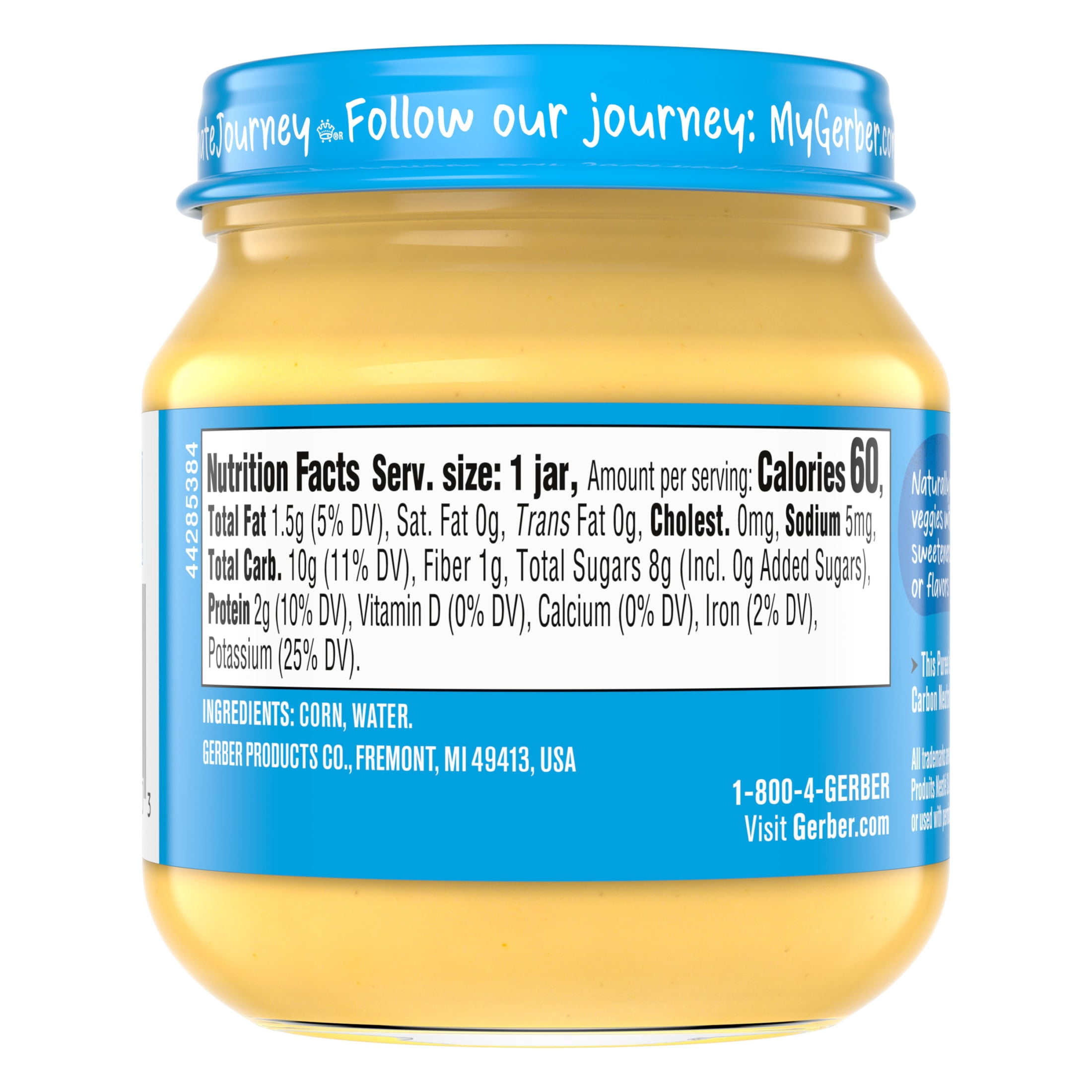 Gerber 1st Foods Natural for Baby Baby Food, Corn, 4 oz Jar