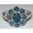 thumbnail image 5 of LBG British Made 10k White Gold Synthetic Opal Triplet Womens Statement Ring - 33 size options - Size 8.25, 5 of 6