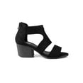 thumbnail image 2 of Perforated Women's Open Toe Block Heel Booties in Black, 2 of 3