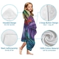 thumbnail image 7 of Colorful Leaf Pattern Hooded Bath Towel，60"x35" for Ages 3 To 12 Kids, Quick Dry Lightweight Soft Microfiber Hood Beach Towel Cover Up for Kids, 7 of 7