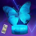 thumbnail image 1 of AVEKI Butterfly Night Light, Butterfly Gifts for Kids Girls, Animal LED 3D Lamp Illusion with Remote Control 16 Colors Changing + Timer + Dim Function A0514, 1 of 8