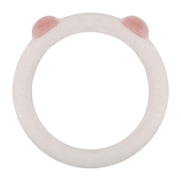 Funda de volante peluda genérica, protector de volante, accesorios para coche Redondo blanco
