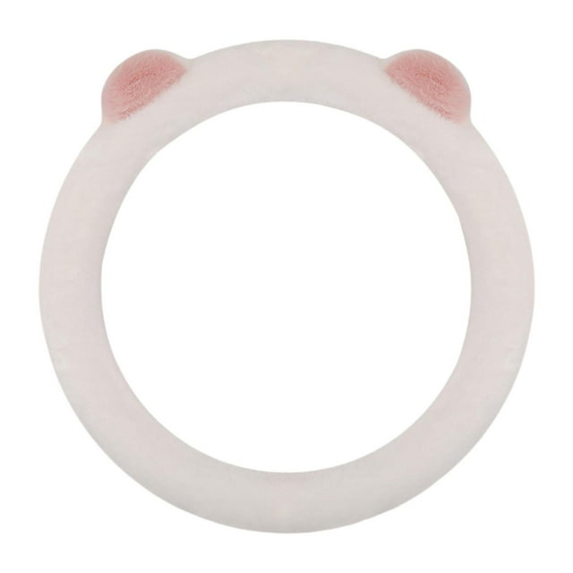 Funda de volante peluda genérica, protector de volante, accesorios para coche Redondo blanco
