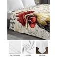 thumbnail image 6 of Black White Vintage Rooster King Size Flat Sheet, Wrinkleproof & Fadeproof Cooling Flat Bed Sheet Only, Watercolor Farmhouse Animals Breathable Soft Bedding Top Sheets 105 x 98 Inches, 6 of 8