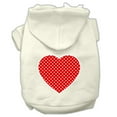 thumbnail image 4 of Pet Dog  Cat Hoodie Screen Printed, "Red Swiss Dots Heart", 4 of 9