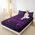 thumbnail image 4 of Manfei Happy Halloween Spider Web Bed Sheets,Cartoon Gamepad King Sheets,Purple Black Sheet Set For Kid Boy,Lightweight Room Decorative,4-Piece, 4 of 7