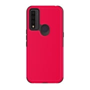 onn. Slim Rugged Phone Case with Built-in Microbial Protection for Alcatel TCL 4X 5G, Red