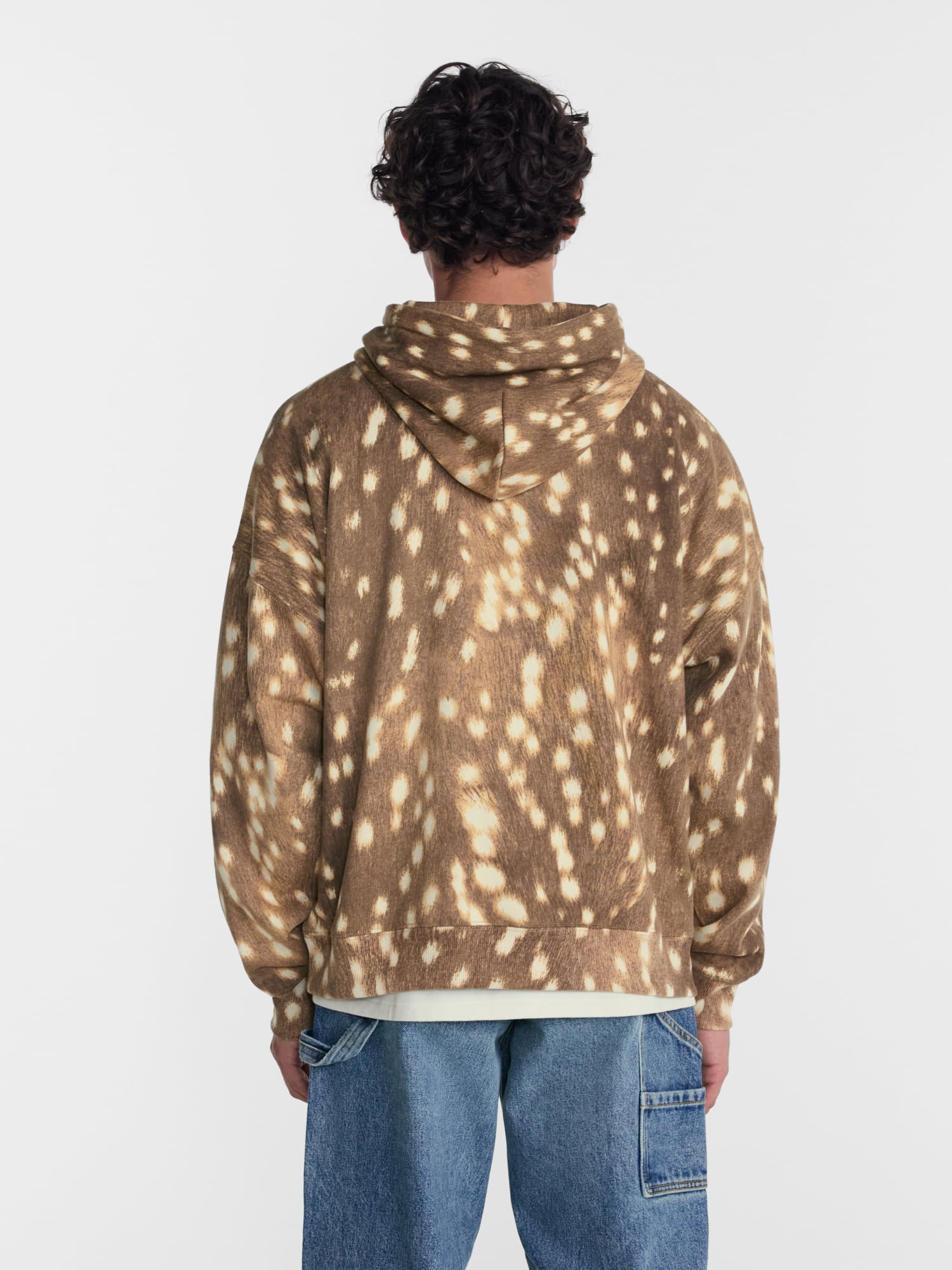 No Boundaries Boxy Fit Oversized Fleece Hoodie with Long Sleeves, Men's XS-4XLT