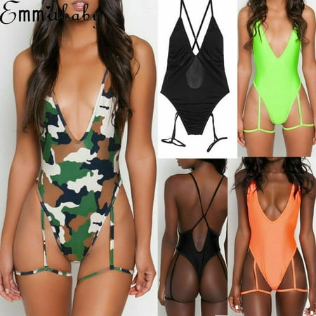 The Noble Collection Women One-Piece Beachwear Bandage Push-up Bikini Backless Bathing Swimwear