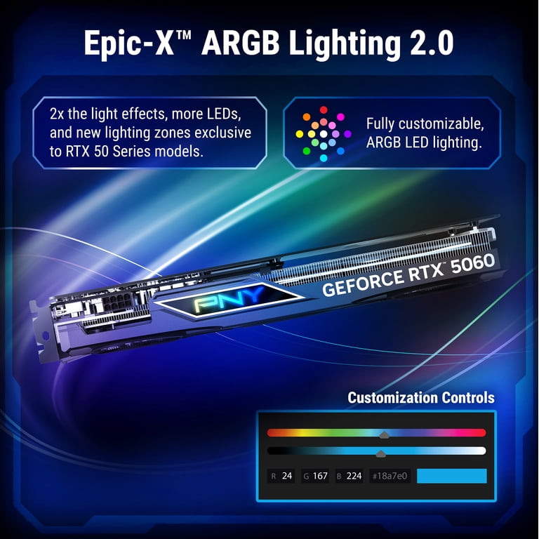 PNY NVIDIA GeForce RTX™ 5060 Epic-X™ ARGB OC Triple Fan, Graphics