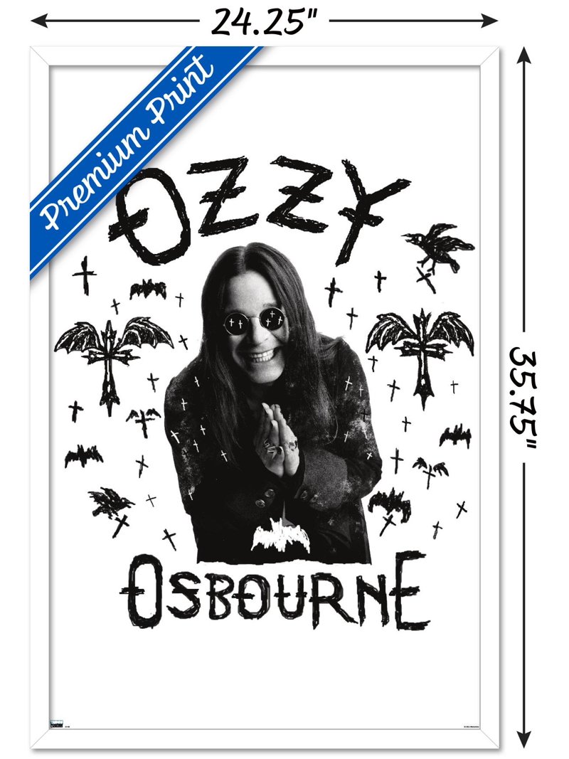 Ozzy Osbourne - Raven, Bat and Crosses Wall Poster, 22.375