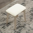 thumbnail image 3 of Maly Contemporary Wood Vanity and Stool Set, Gold, 3 of 6