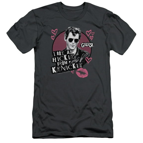 Grease Kenickie Adult 30/1 T-Shirt Charcoal
