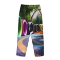 thumbnail image 3 of Lsque Colorful Tire Tunnel Park Print Women's Pajama Pants, Lounge Pant - Comfortable Home Wear,Elastic Waistband, Stylish Design-XX-Large, 3 of 9