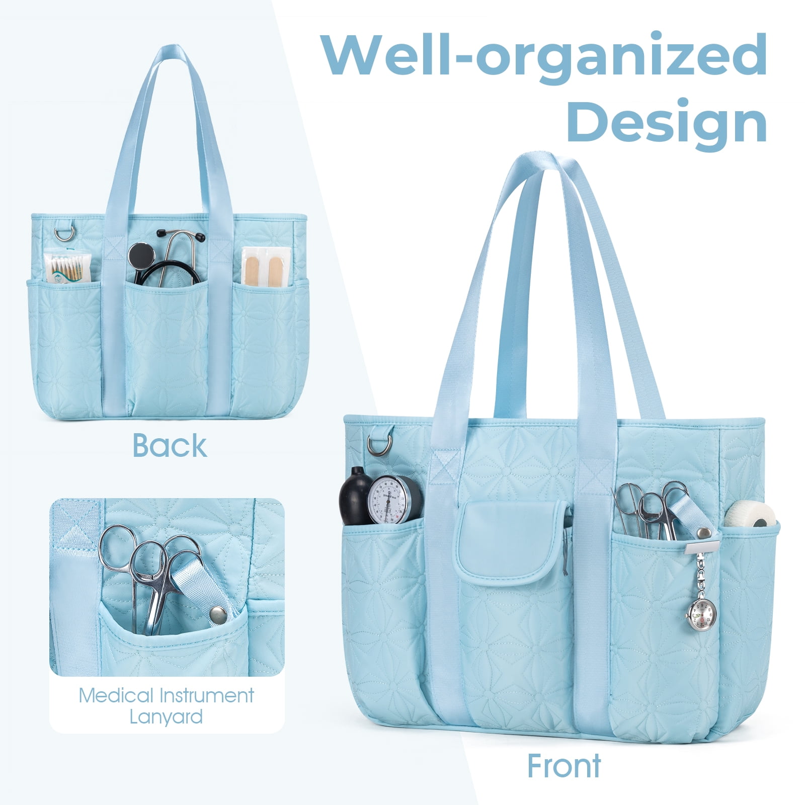 Tote Bag for Women with Multi-Pocket, Kabaqoo Crossbody Work Bag for Casual Dating College
