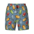 thumbnail image 4 of Lsque Mens Swim Trunks Fruit Ice Cream Pattern - Bathing Suit Compression Liner - Beach Swim Shorts Swimwear - (S-3XL) - Stretch Quick Dry -Small, 4 of 9