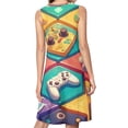 thumbnail image 2 of Gamepad Controller Colorful Spring Summer Dresses for Women Fashion T-shirt Dress Casual Sleeveless Loose Sundress with Pockets, 2 of 5