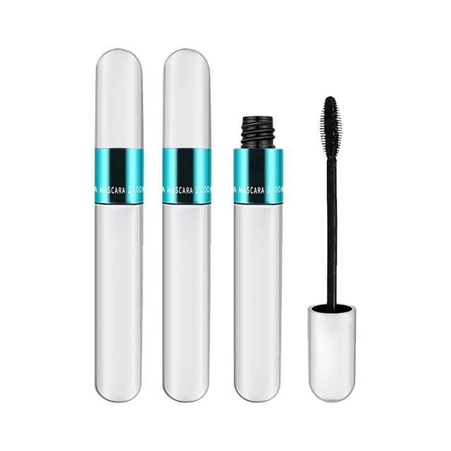 Máscara de pestañas 2 en 1. Máscara de pestañas 5 veces más larga. Cosméticos para un alargamiento y volumen natural. Sin grumos. Máscara de pestañas con fibras de seda 4D.