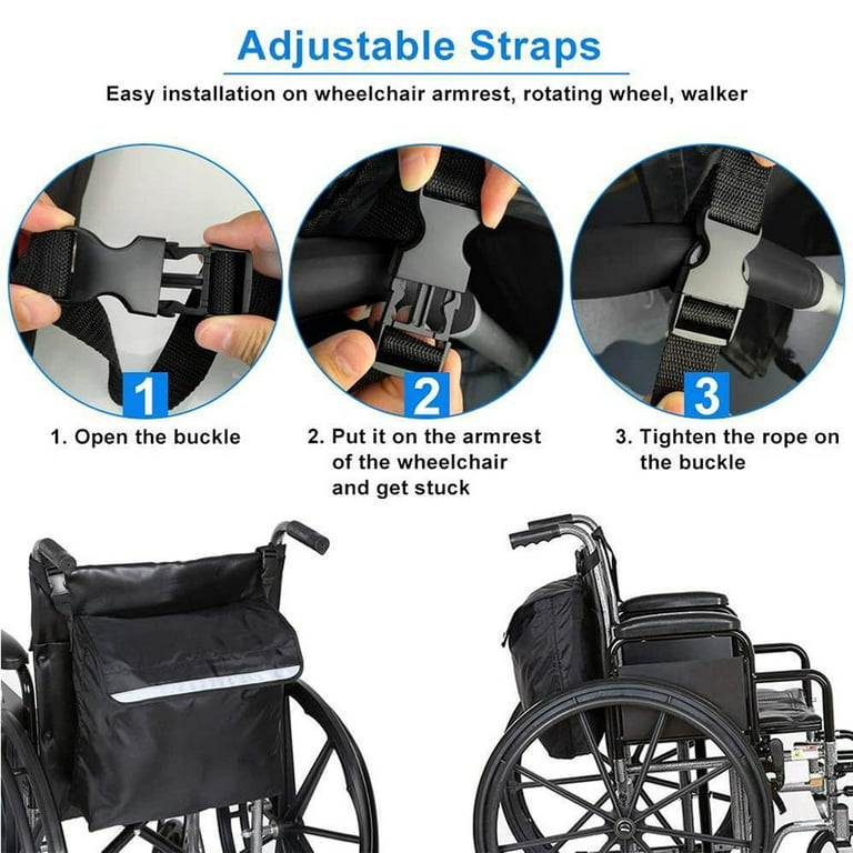 Wheelchair Backpack for Back of Chair, Wheelchair Bag for Walker,  Wheelchair Accessories for Adults, Walker Bag, Wheel Chair Caddy,  Accessible Pouch