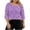 Z45 Purple, variant on Mifsaly Plus Size Floral Top for Women Square Neck 3/4 Sleeve Tops Decorative Buttons Boho Oversized Tshirts Loose Fit Summer Holiday Vacation Outfits XXL