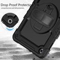 thumbnail image 7 of Case for Lenovo Tab M10 3rd Gen 10.1 inch 2022 with Screen Protector, 360 Degree Rotating Kickstand Hand Strap Heavy Duty Shockproof Cover with Shoulder Strap, Black, 7 of 7