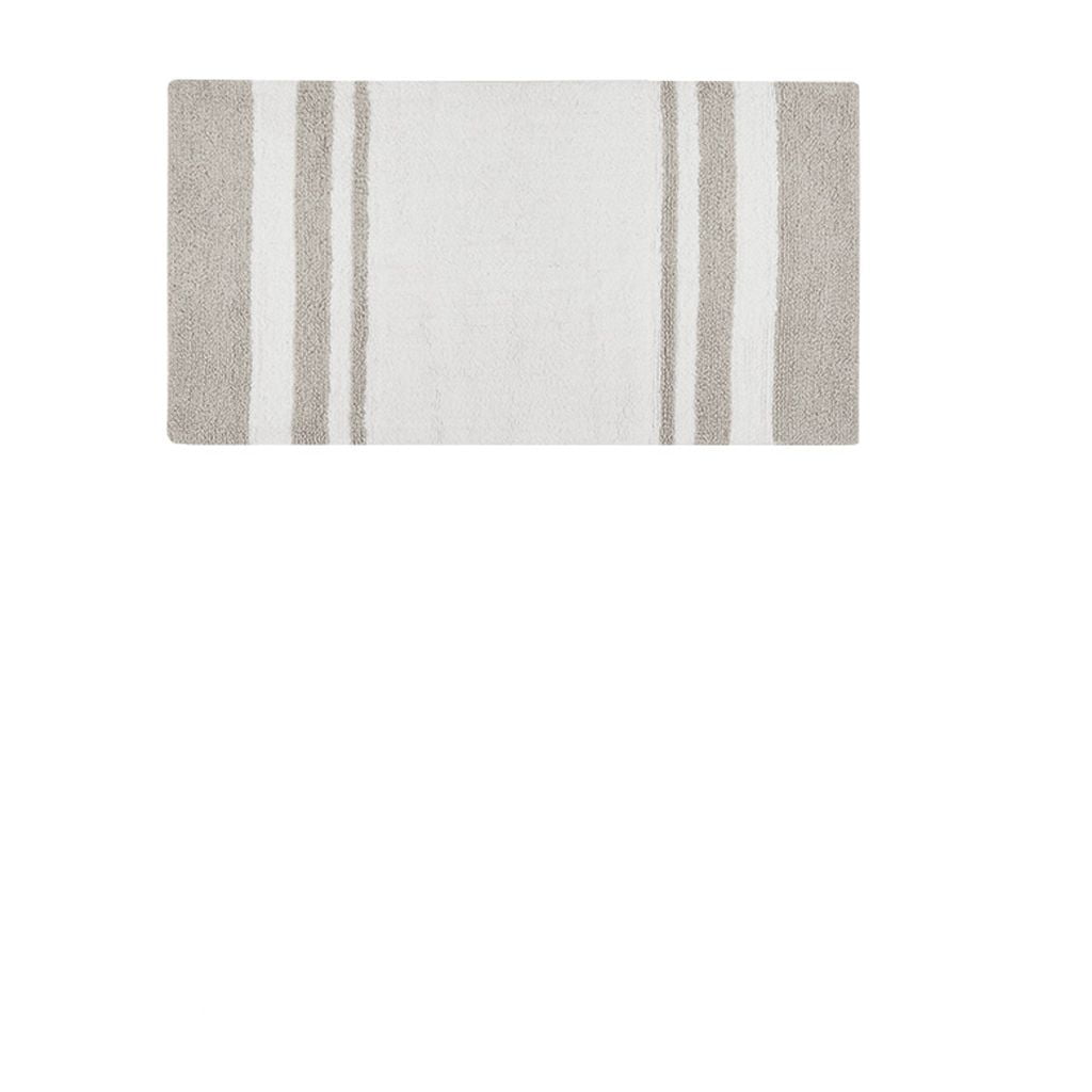 Reversible Bath Rug 27x45 Casual Stripes Cotton Absorbent Luxurious Oeko Tex Certified Machine Washable For Bathroom