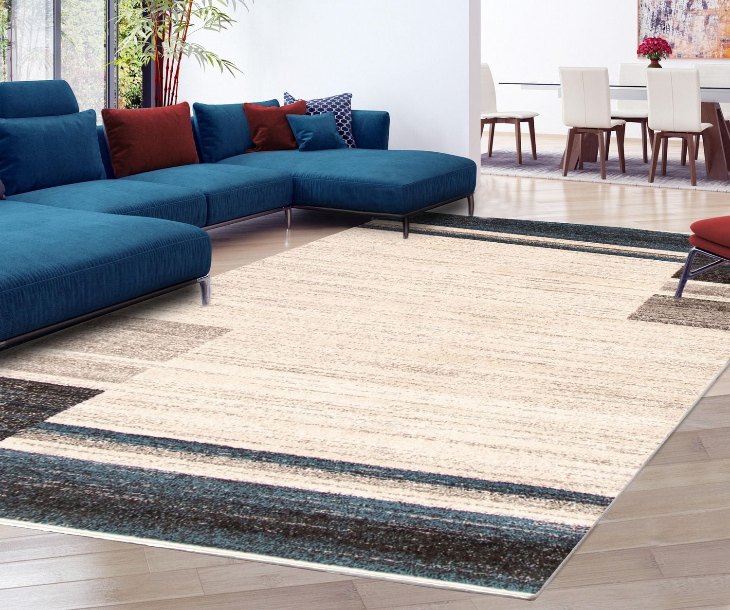 Tapis d'Interieur ECARPET pour Salon, Chambre à Coucher, Doux et Pelucheux Collection Ayla