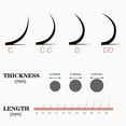 thumbnail image 4 of Qeelasee 2 pcs Matte Black False Eyelash Extensions 0.05mm Soft Volume Fan Individual Lashes Supplies D Curl 13 mm, 4 of 5