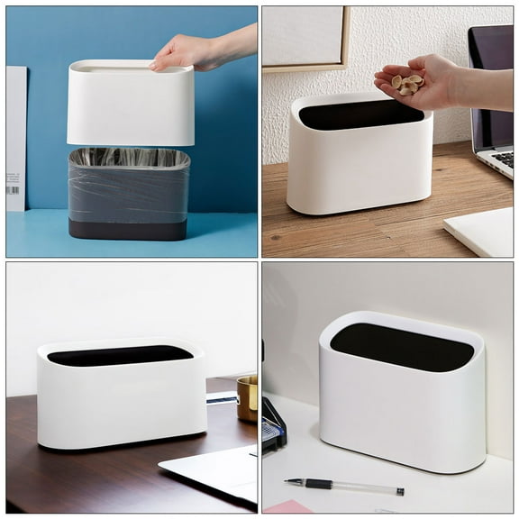 WHAMVOX Bedroom Garbage Can Mini Trash Can .70X14.50X8.80CM White