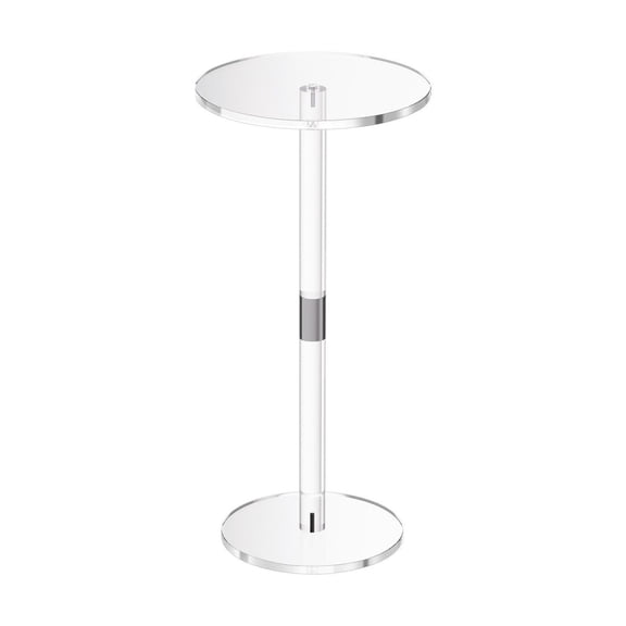 Acrylic Drink Table, Clear End Table Round, Modern Side Table for Living Room, Transparent Cake Stand, Coffee & Snack Table, Easy Assembly, 10x10x21.3in