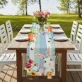 thumbnail image 4 of Table Runners 72 Inches Long Dress Scarves, Easter Bunny Farmhouse Kitchen Table Runner, Coffee Tablerunners, Spring Watercolor Eggs Flower Wood Grain 14x72 Inch, 4 of 9