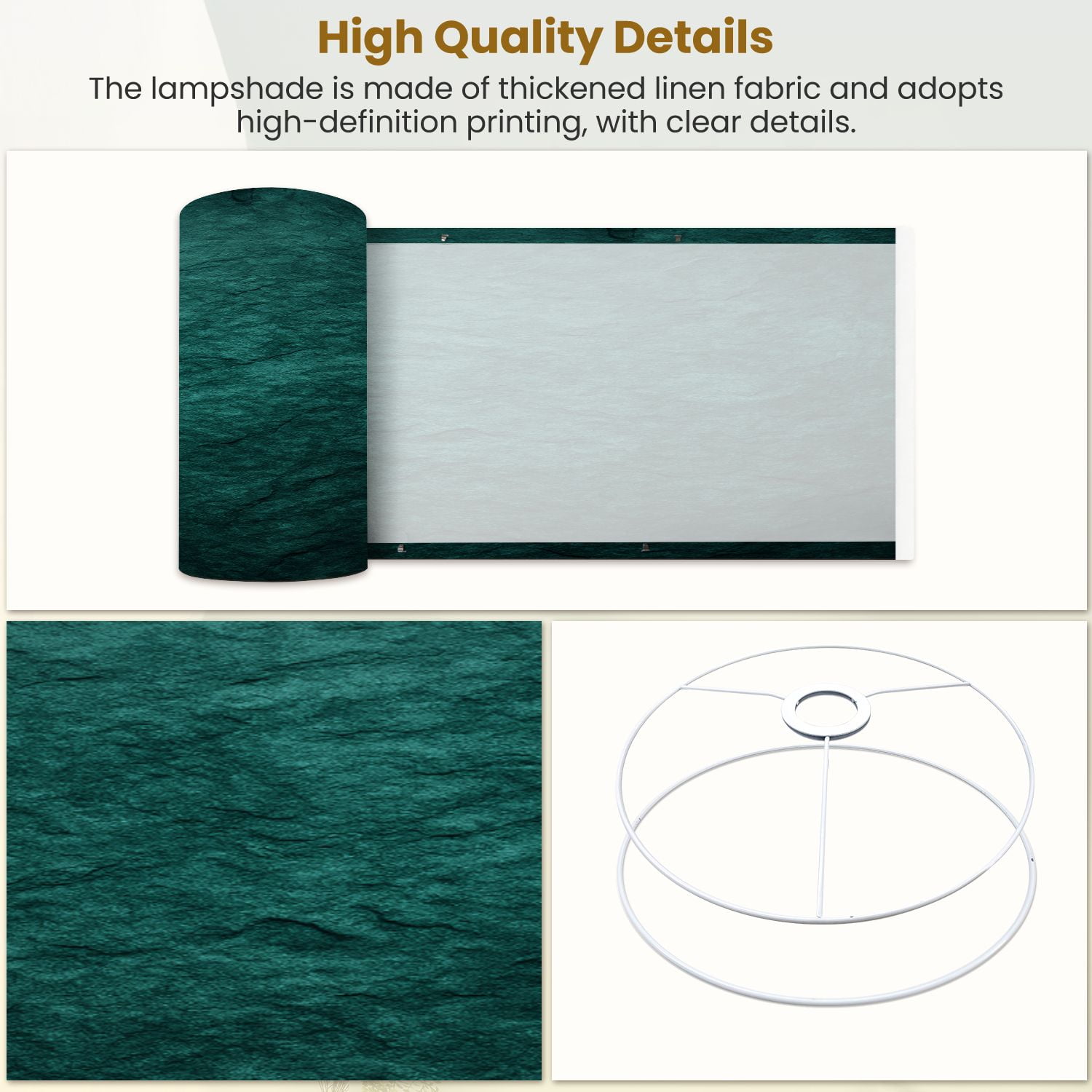 Linen Drum Lampshades Blue green abstract Toned rough rock surface texture Beautiful teal 13"x13"x10" Light Shade for Table Lamps Floor Lamp Shades Lampshade Replacement Assembly Required