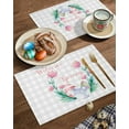 thumbnail image 2 of Easter Placemats Set of 4, Spring Flower Easter Placemat for Dining Table Decorations, Buffalo Checked Grey White Place Mats, Spring Table Mats for Kitchen Dinner Seasonal Holiday Party Decor, 2 of 6