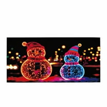 Hometravel Christmas Fluorescent Garage Door Cover, UV Reactive Holiday Background Banner, Bright Outdoor Decoration for Seasonal Display