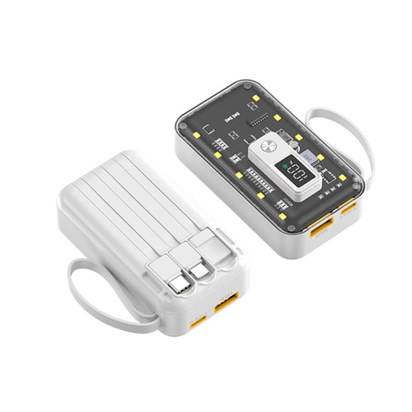 Matsuzay Kit de Mini banco de energía transparente, carga rápida portátil para Kit de bricolaje y tiene forma Electrónica blanco