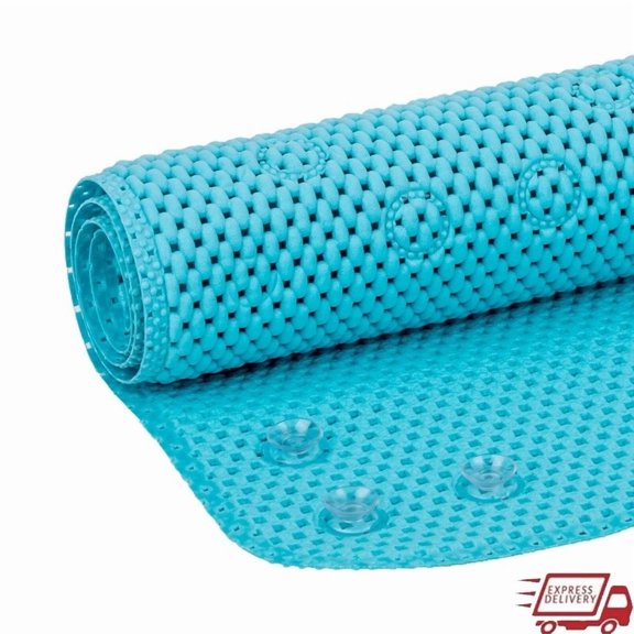 Cushioned Foam Bathtub Mat Suction Cups Non Slip Waffle Weave Machine Washable