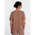 thumbnail image 4 of Joyspun Women’s Cotton-Blend Sleep Lounge Top with Short Sleeves, Sizes S-3X, 4 of 6
