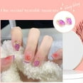 thumbnail image 3 of 24 Pcs Faux Ongles Pailletés Raisin Blush Courts Faux Ongles pour Femmes et Filles Colle Gelée, 3 of 8