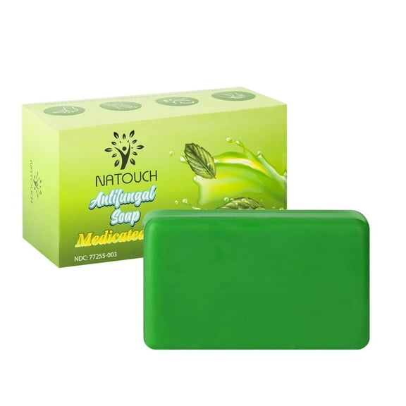 Antifungal Medicated Soap Bar, Athletes Foot Jock Itch Ringworm Yeast Infection Treatment for Humans, Tea Tree Oil Body Soap Bar with Natural Tea Tree Oil, Eucalyptus Oil, and Lavender Oil，4oz