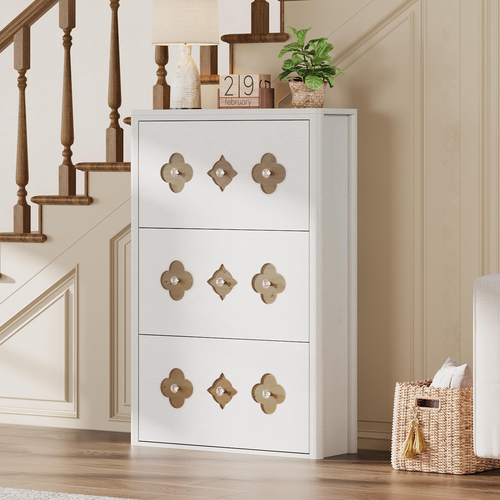 Ikea STÄLL Shoe cabinet with 3 compartments, white 2206.23262.204