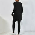 thumbnail image 3 of Ensemble Deux Pièces pour Femmes 2025 Manches Longues Col Rond Ourlet Fendu Tee-Shirt Pantalon Taille Haute Survêtement, 3 of 6