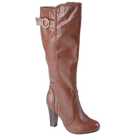 Brinley Co Women's Round Toe High Heel Tall Boots