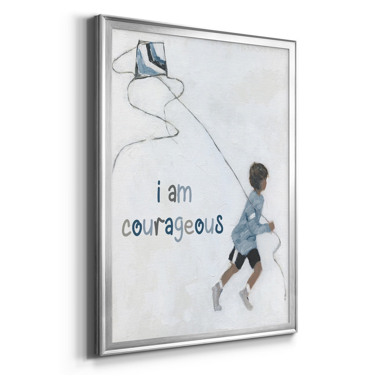 Boy Flying Kite Premium Framed Print - Ready to Hang