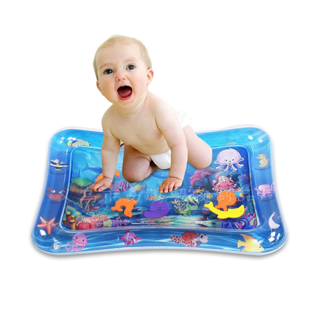 Inflatable Water Mat Pat Baby Fun Tummy Time Infants Toddlers Kids Play Center 