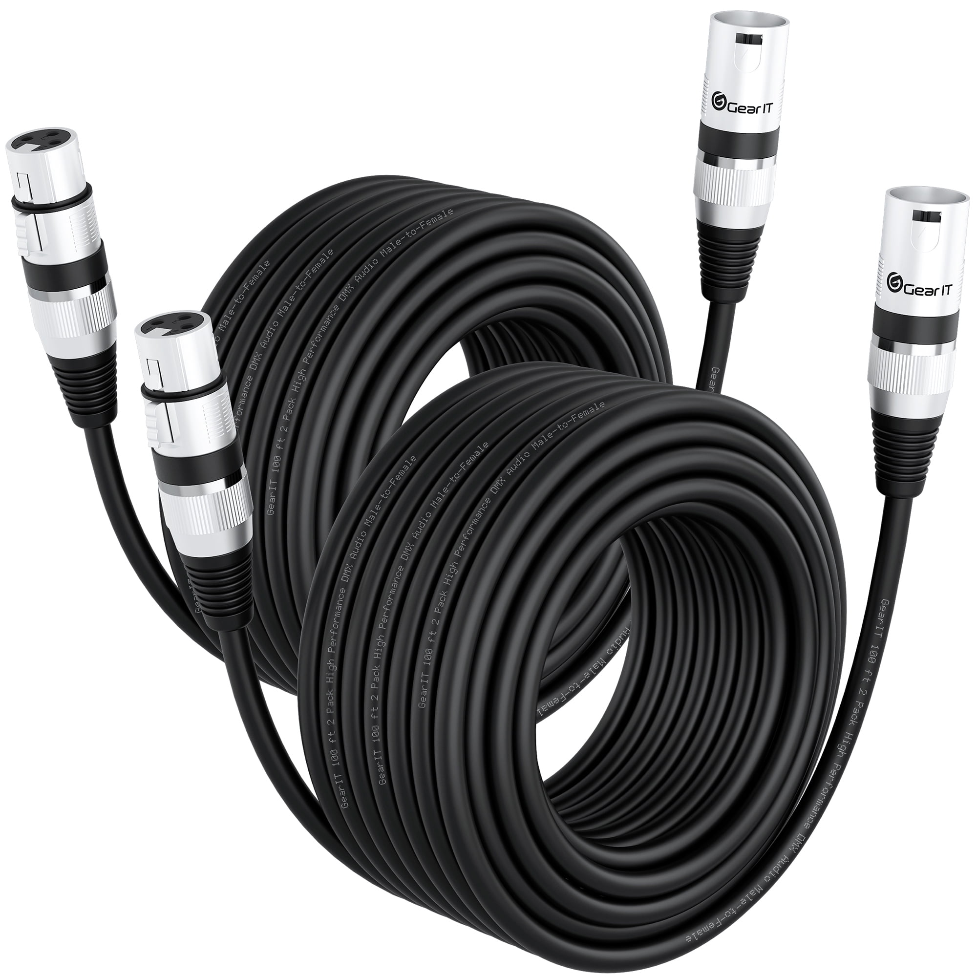 meteor Have en picnic huh GearIT 3 Pin Connector Male to Female DMX to DMX DJ Equipment & Lighting  Cable, 100 ft - Walmart.com