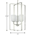 thumbnail image 7 of League Collection Three-Light Brushed Nickel and Etched Glass Modern Farmhouse Foyer Chandelier Light, 7 of 7